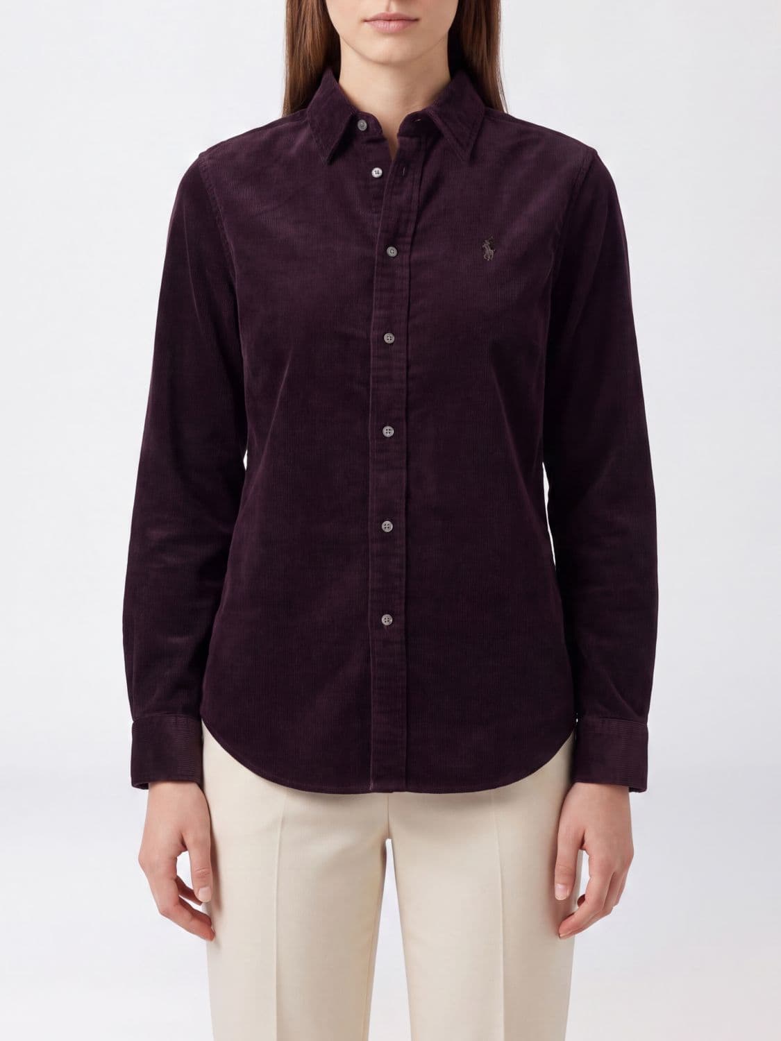 Polo Ralph Lauren Slim Fit Velvet Shirt with Embroidered Pony Logo