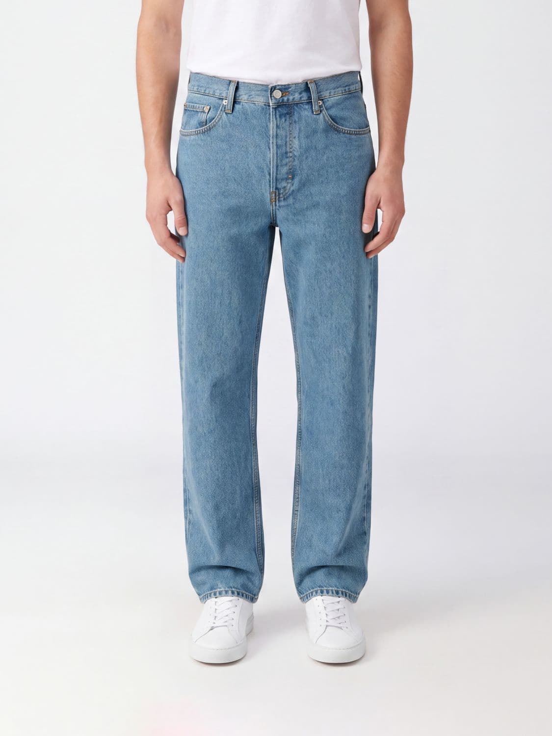 Dries Van Noten Mid-Rise Wide-Leg Jeans in Indigo Cotton Denim