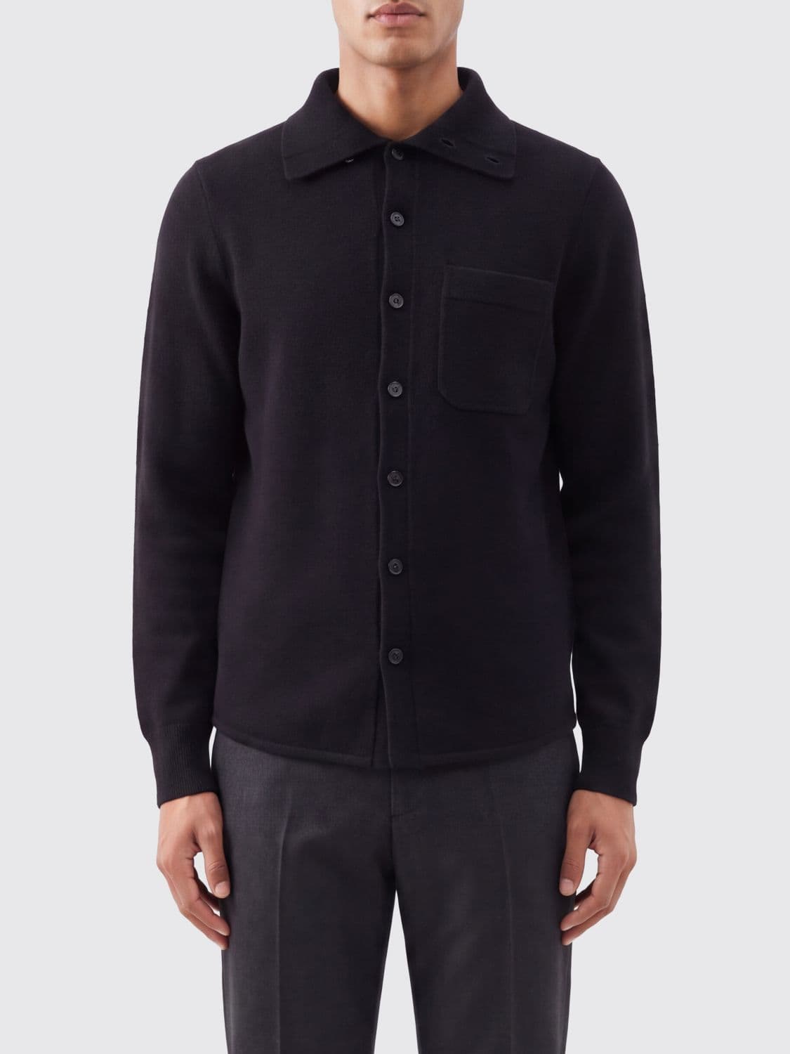 Dries Van Noten Monaco Pure Cashmere Cardigan with Classic Collar