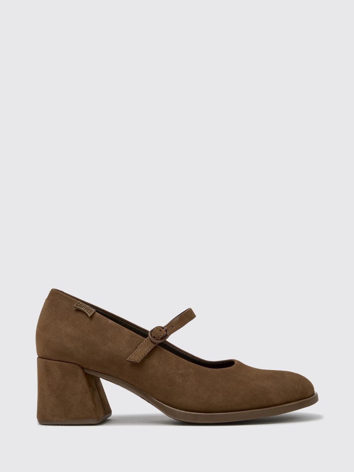 Camper Kora Suede Mary Jane Pumps with Flared Mid-Heel