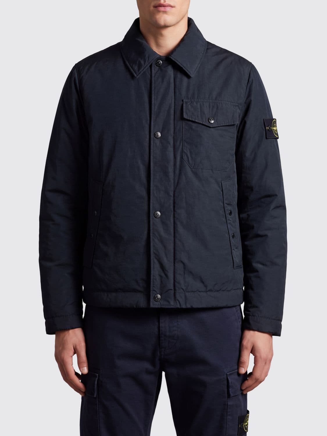 Stone Island Padded Nylon Overshirt with Compass Logo
