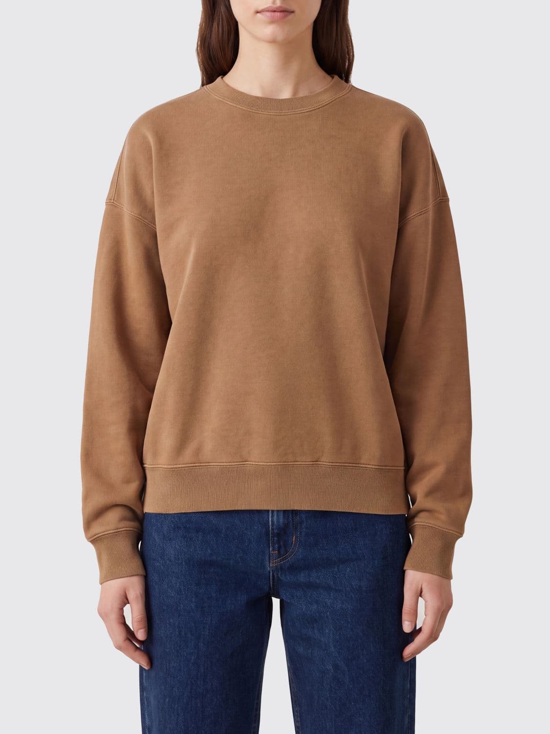 Saint Laurent Crewneck Sweatshirt in Certified Cotton with Dropped Shoulders