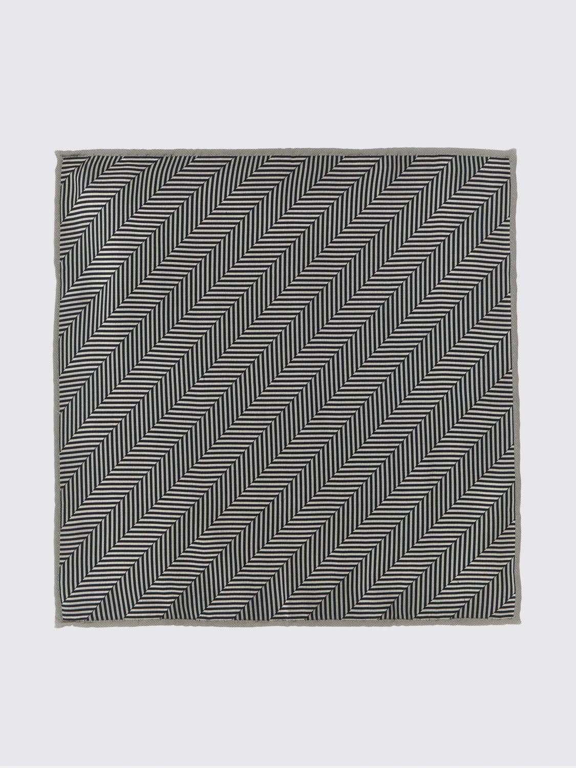 Brunello Cucinelli Chevron Pattern Pure Silk Pocket Square · OS