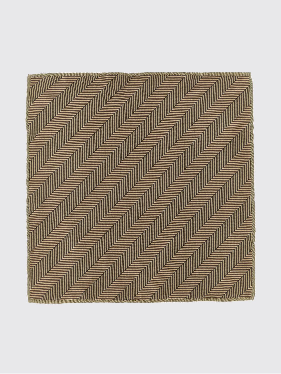 Brunello Cucinelli Chevron Pattern Pure Silk Pocket Square