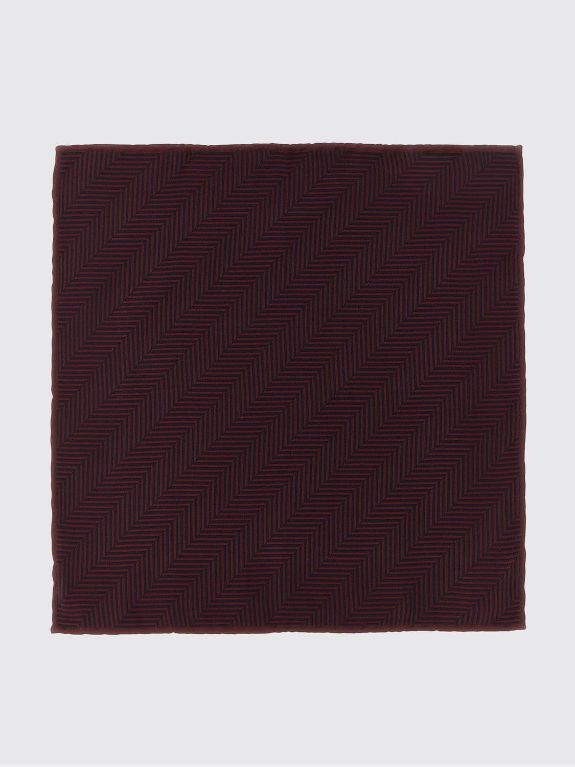 Brunello Cucinelli Chevron Pattern Pure Silk Pocket Square · OS
