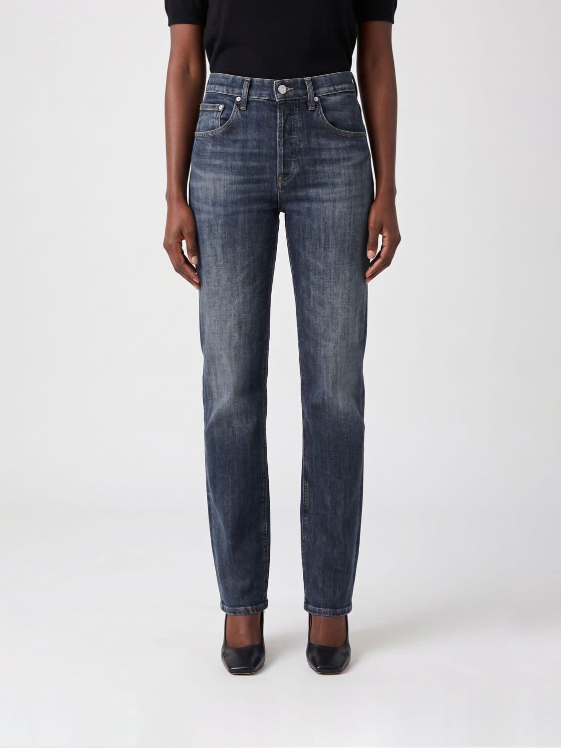 Dondup Jacklin High-Waisted Wide-Leg Cotton Denim Jeans
