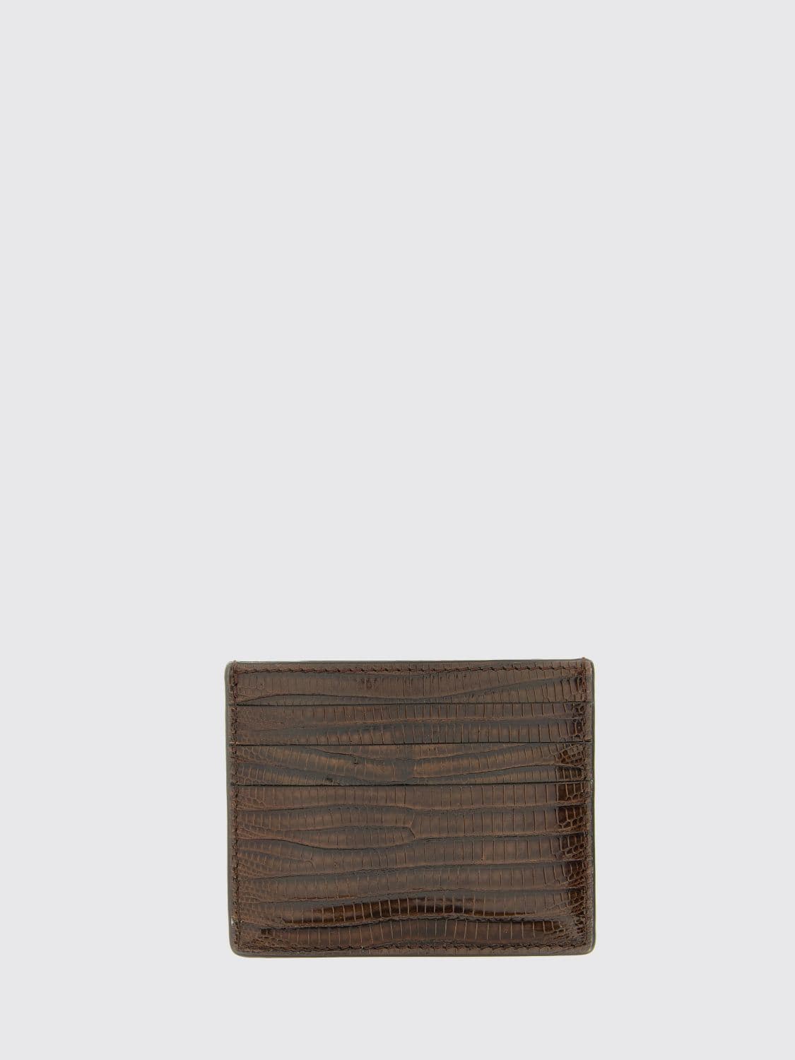 Brunello Cucinelli Flat Card Holder in Leather with Crocodile Print · OS