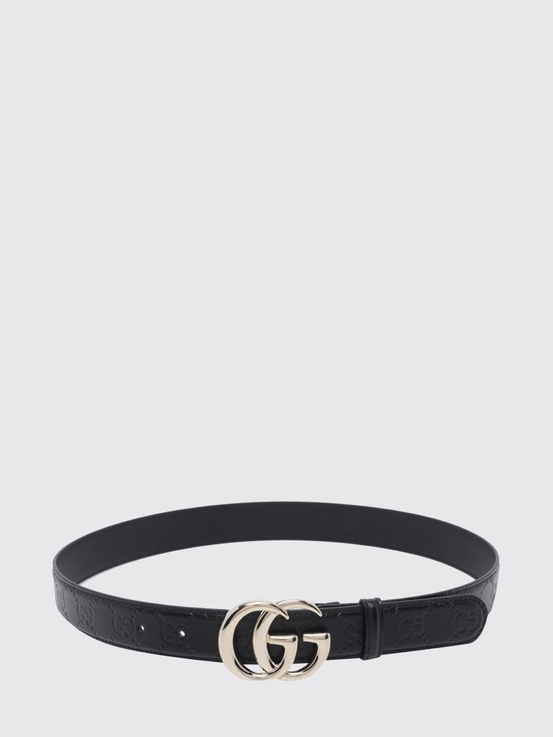 Gucci Women's Calfskin Leather Belt with GG Monogram Buckle