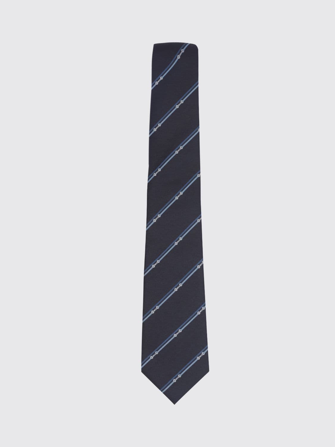 Gucci Regimental Striped Silk Tie with Horsebit Detail · OS