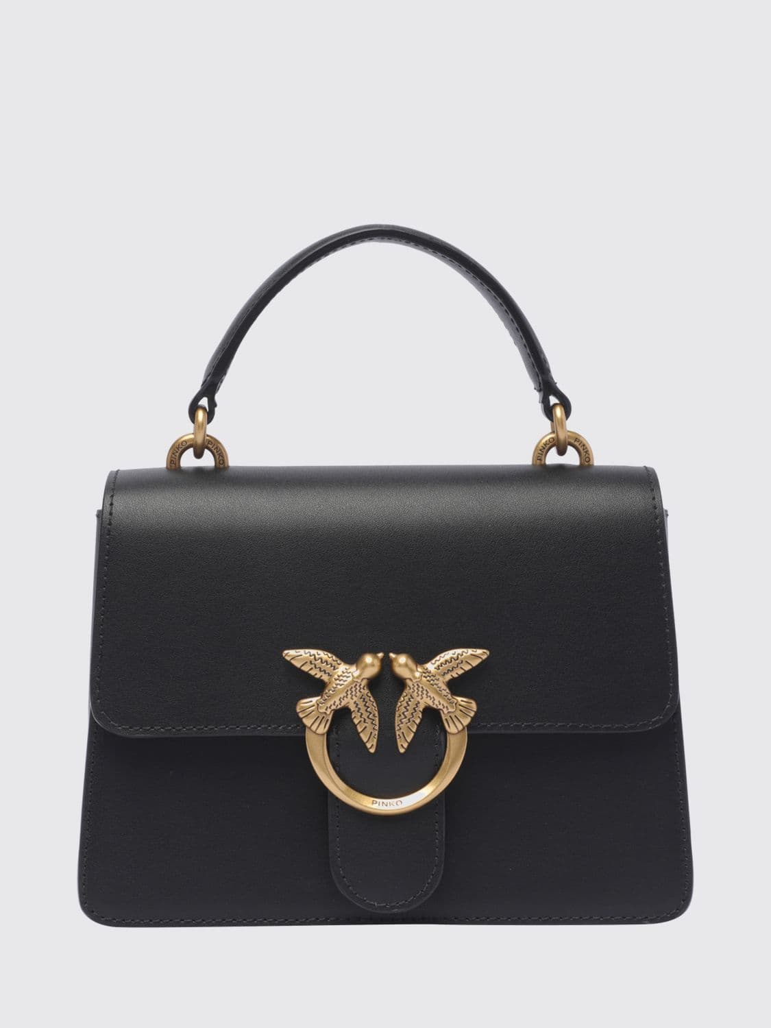 Pinko Mini Love Bag Monogram Calf Leather Handbag with Logo
