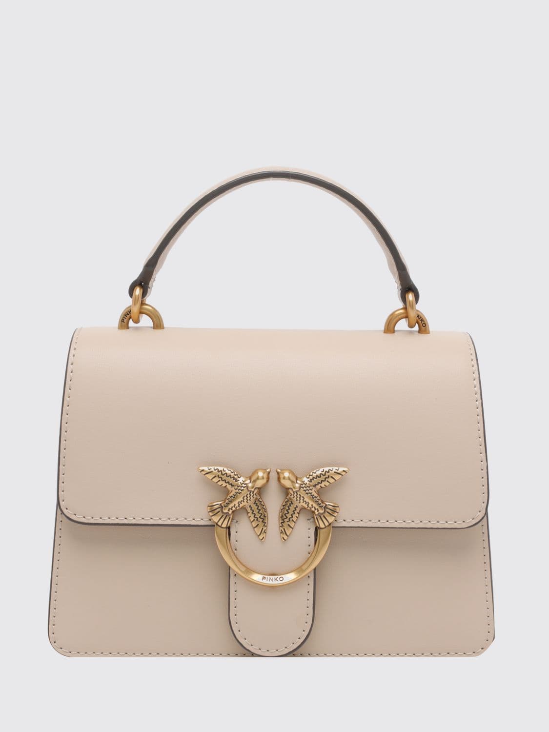 Pinko Mini Love Bag Monogram Calf Leather Handbag with Logo · OS