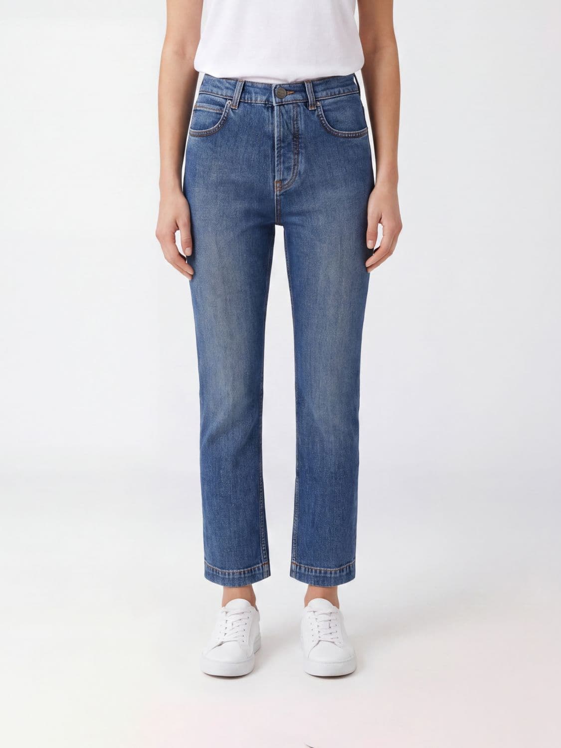 Pinko Sue Mid-Rise Skinny Jeans in Cotton Denim with Love Birds Logo