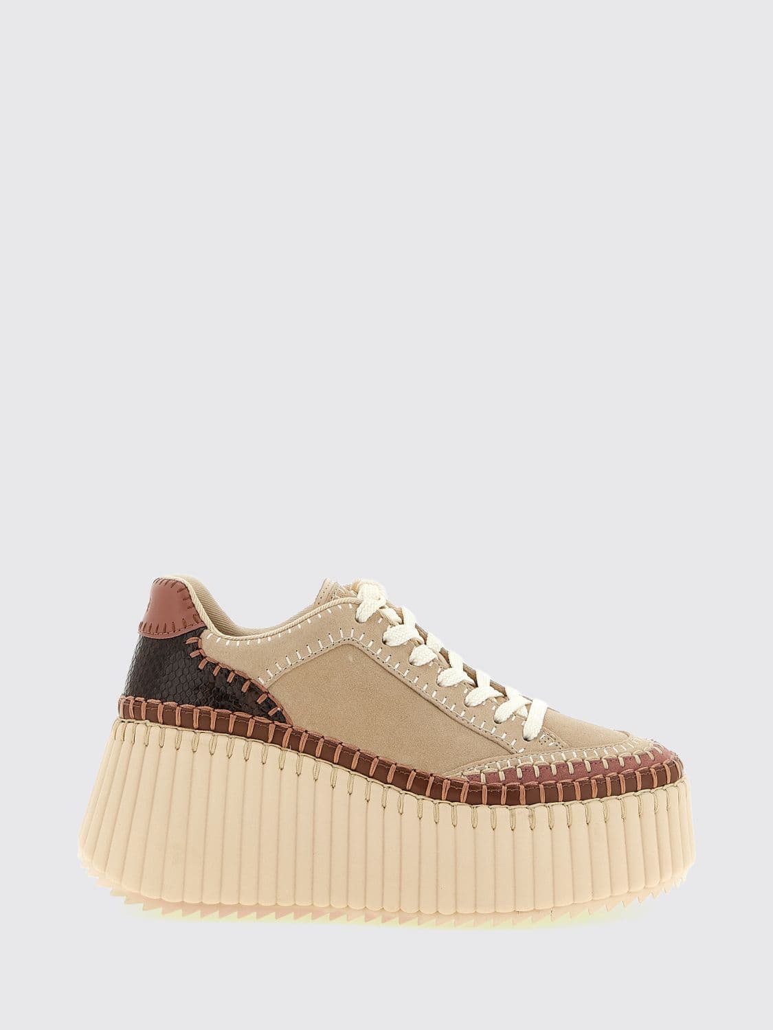 Chloé Nama Suede Sneakers with Contrast Stitching · 39