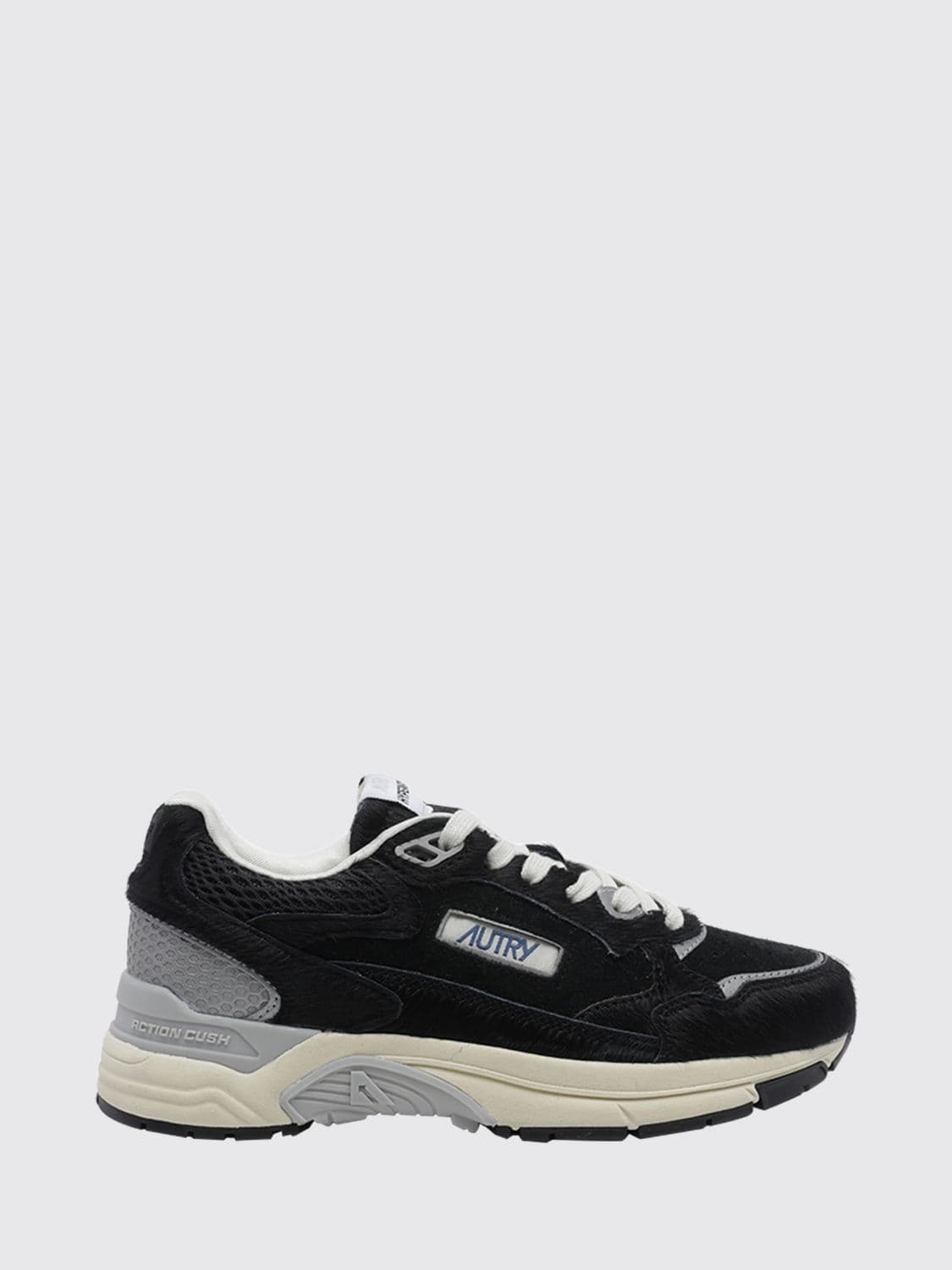 Autry Hyperway Low-Top Sneakers in Leather and Mesh with a Serrated Sole