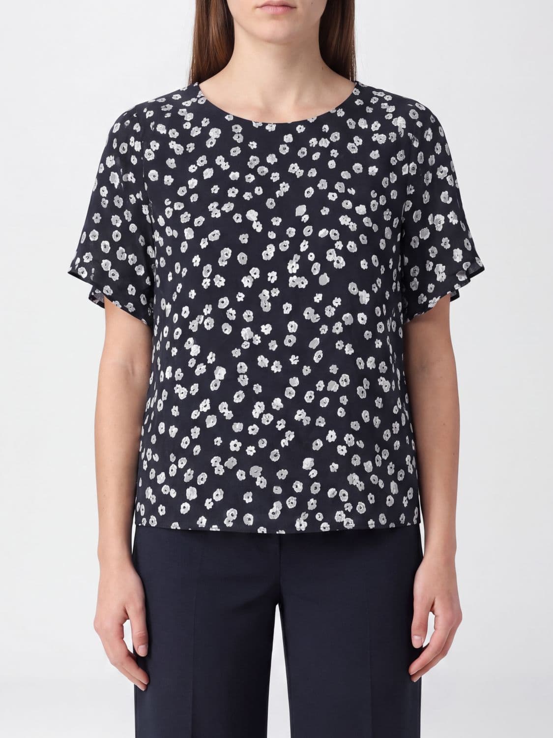 Isabel Marant Floral Print Silk-Blend Short-Sleeve Blouse