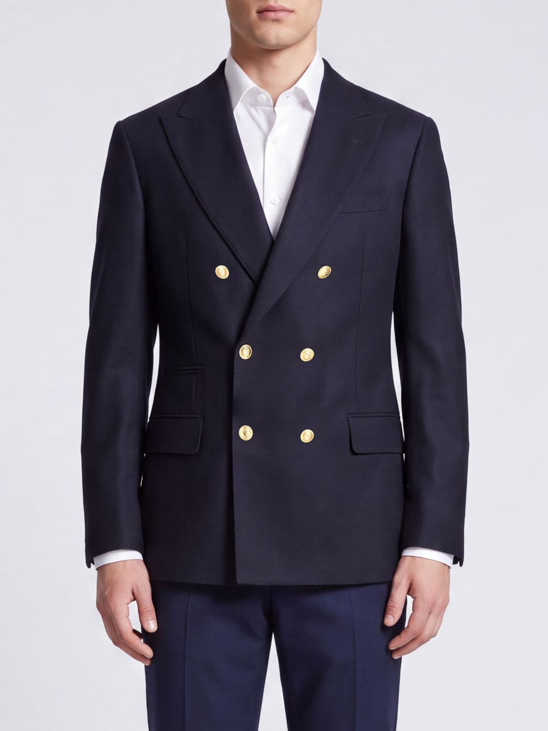Brunello Cucinelli Slim Fit Double-Breasted Blazer in Pure Virgin Wool