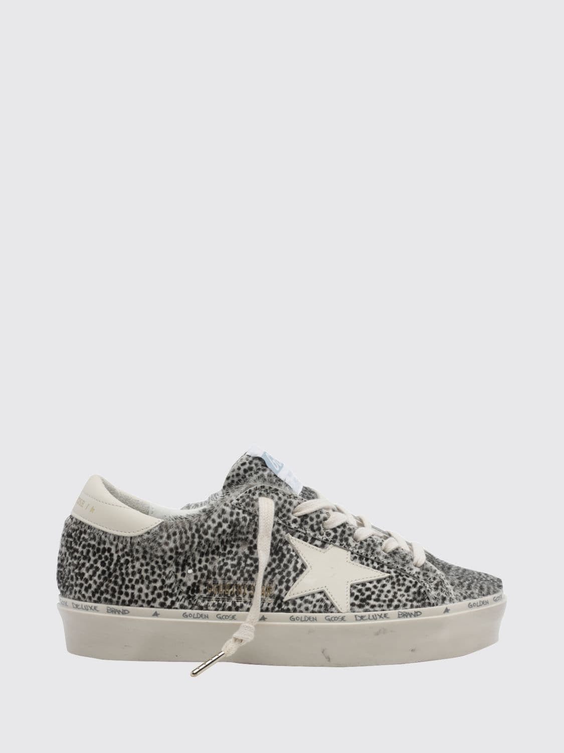 Golden Goose Hi Star Animal Print Pony Hair Trainers with Platform Sole