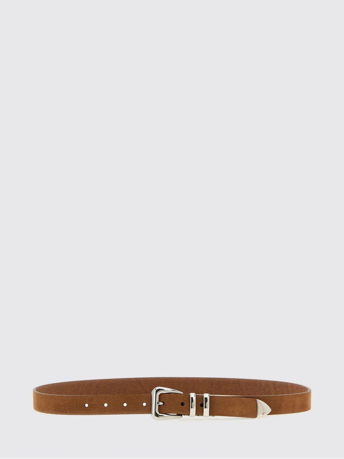 Brunello Cucinelli Suede Calfskin Leather Belt with Buckle