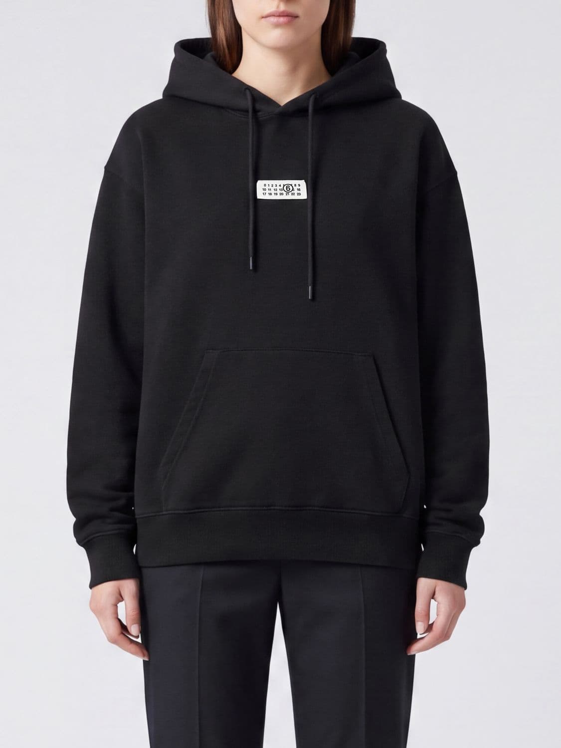 Mm6 Maison Margiela Relaxed-Fit Cotton Hoodie with Numeric Logo