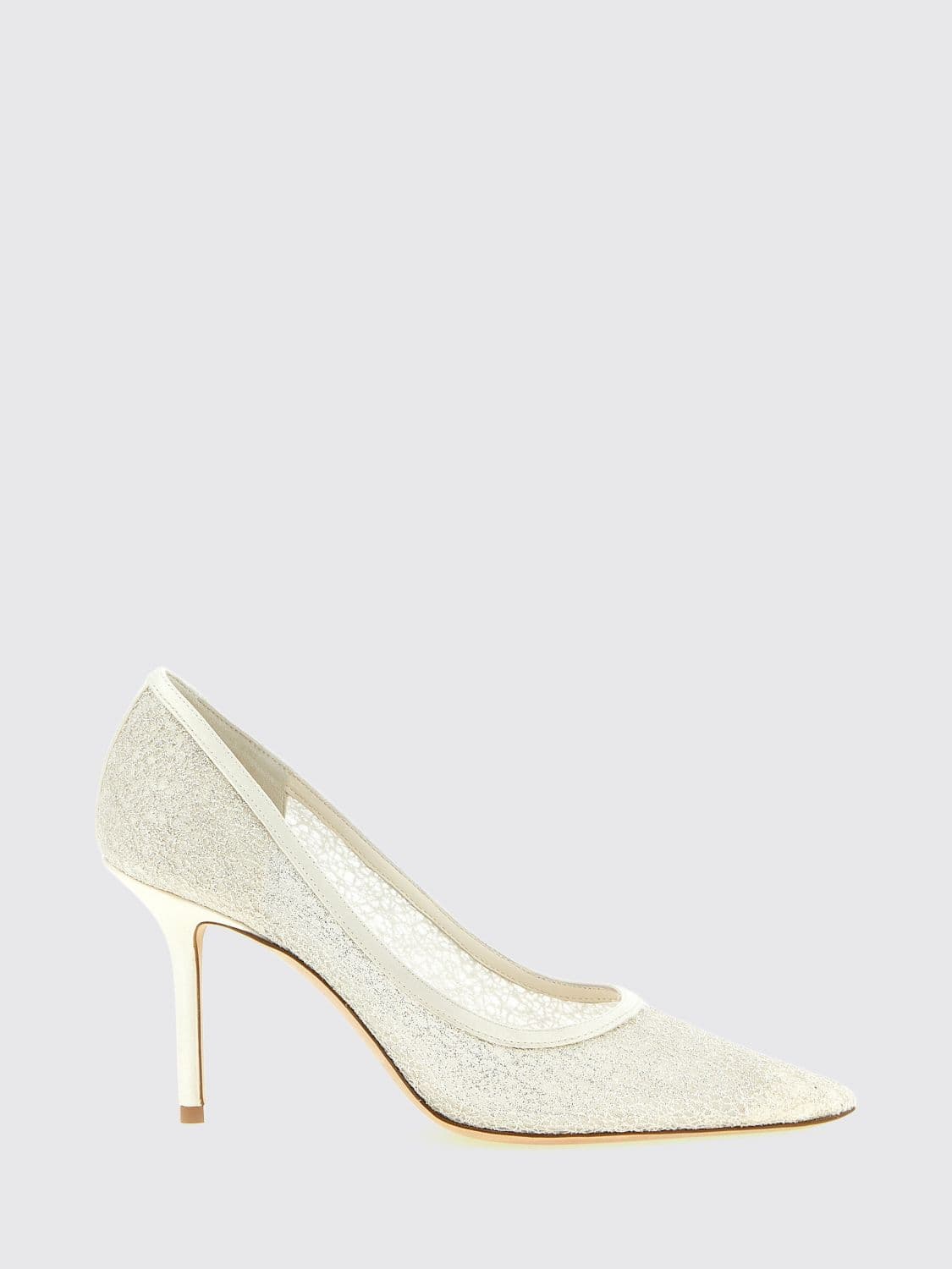 Jimmy Choo Love 85 Bridal Pumps in Glitter Fabric with Embroidery