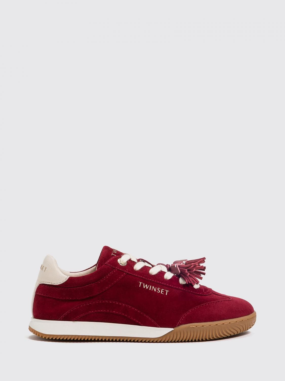 Twinset Low-Top Suede Sneakers with Tassels and Logo