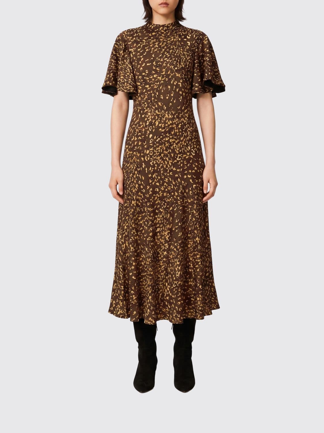 Twinset Floral-Print Viscose Short-Sleeved Midi Dress
