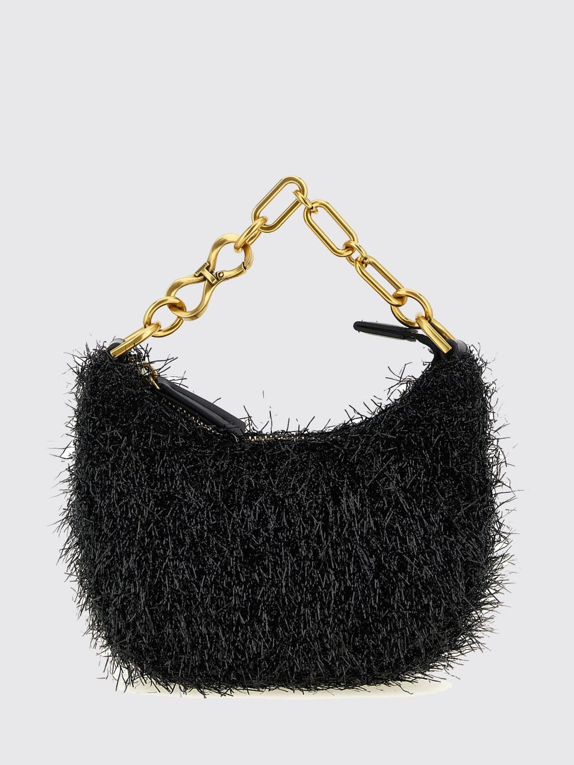 Twinset Croissant Lurex Mini Handbag with Fringes and Metallic Handle · OS