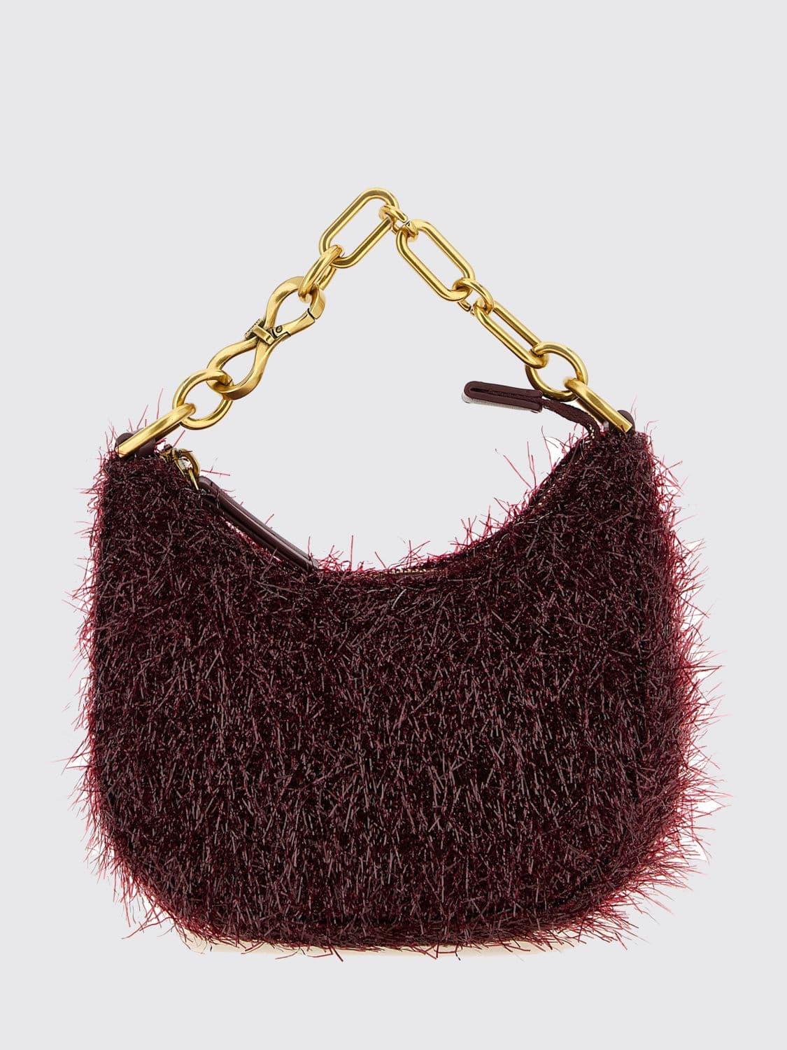 Twinset Croissant Lurex Mini Handbag with Fringes and Metallic Handle