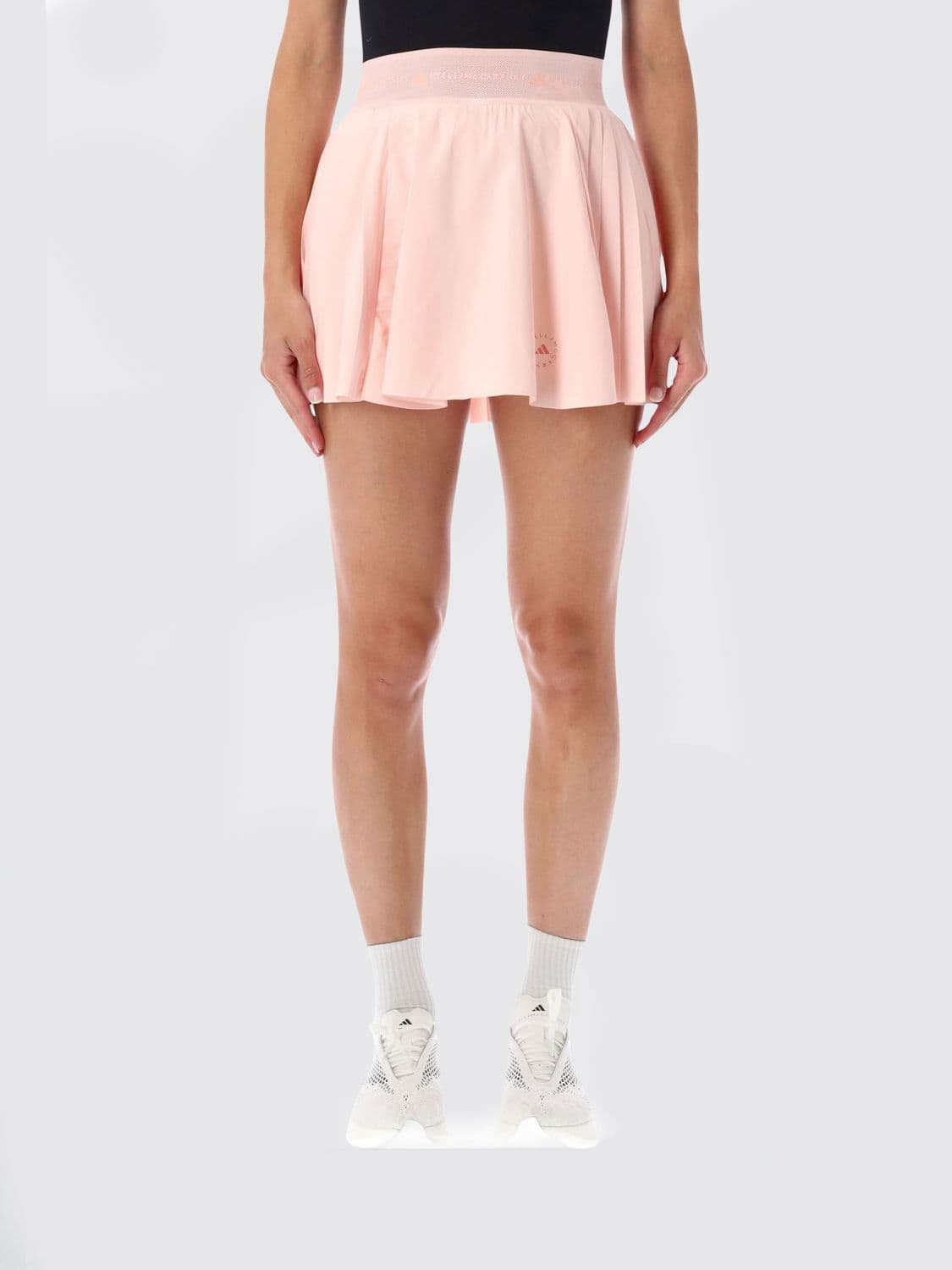 Adidas By Stella Mccartney Pleated High-Waisted Tennis Shorts in Technical Fabric
