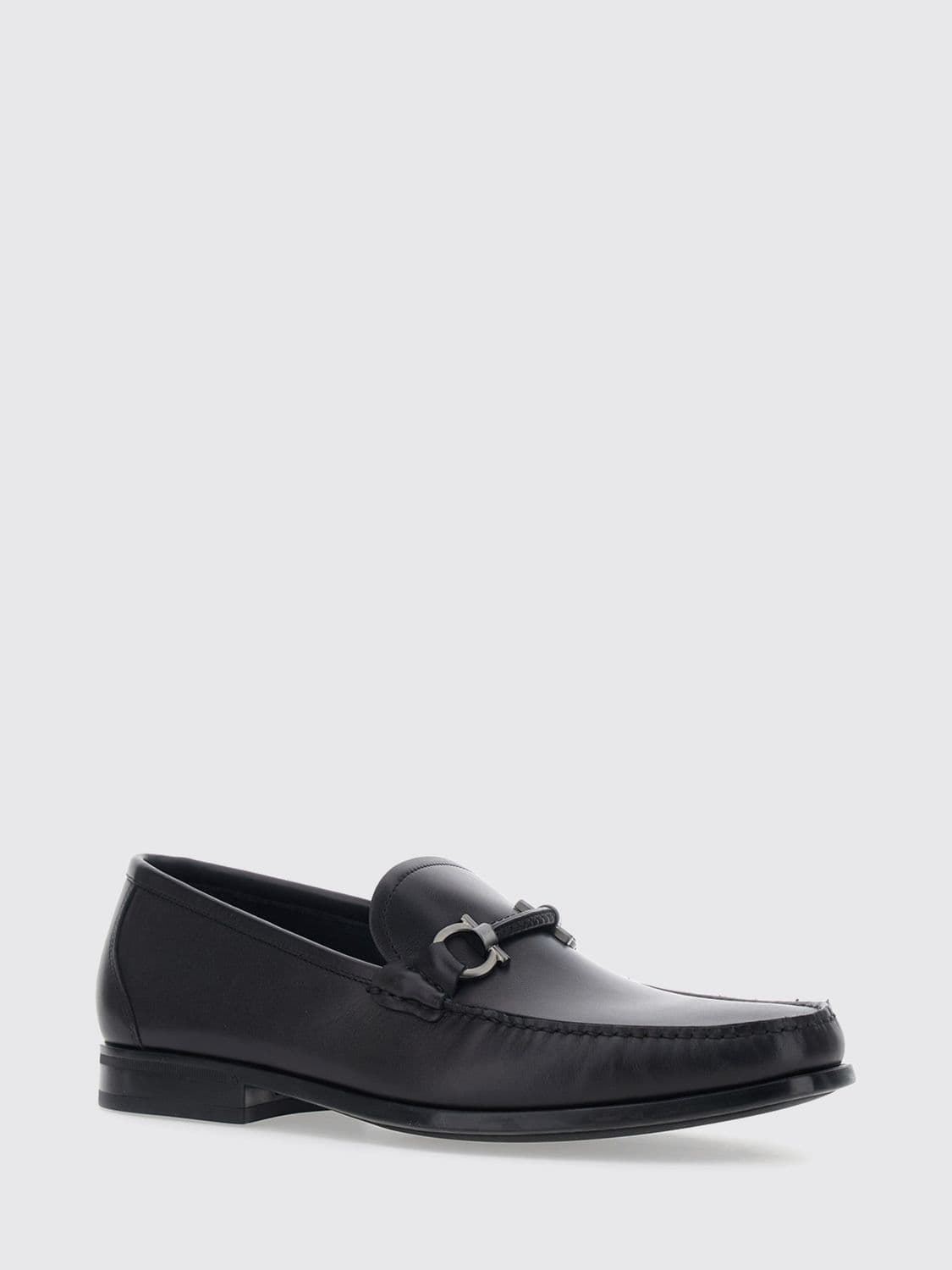 Ferragamo Smooth Calfskin Penny Loafers with Gancini Detail