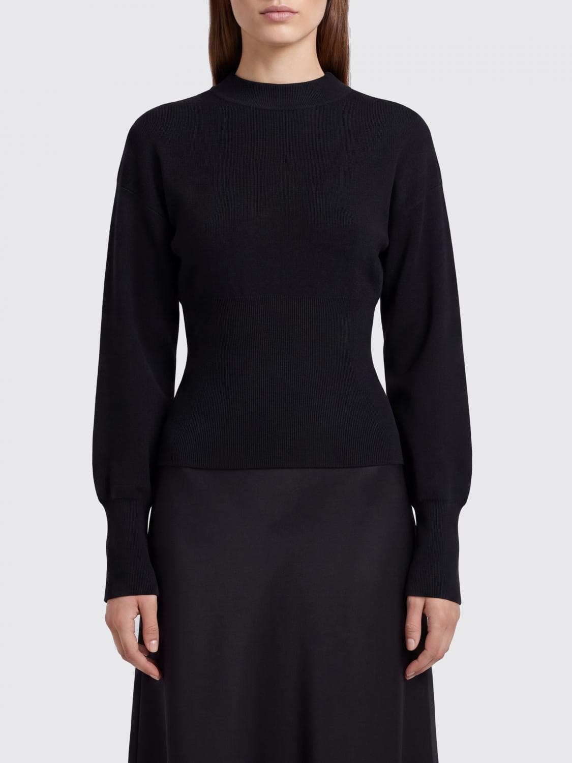 Anine Bing Viscose Blend Crewneck Jumper with Long Sleeves and Ribbed Trims