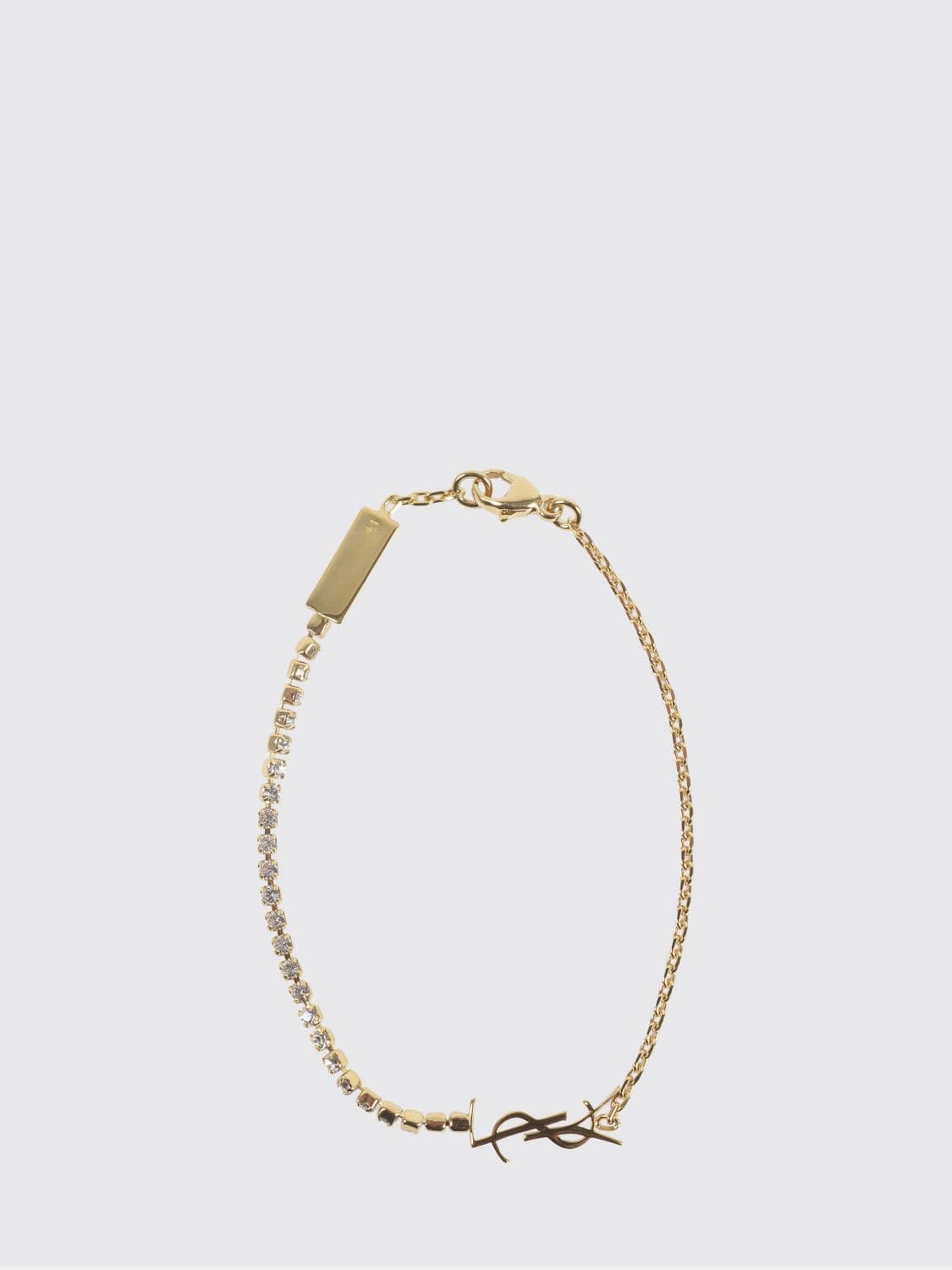 Saint Laurent Cassandre Brass Bracelet with YSL Monogram · S