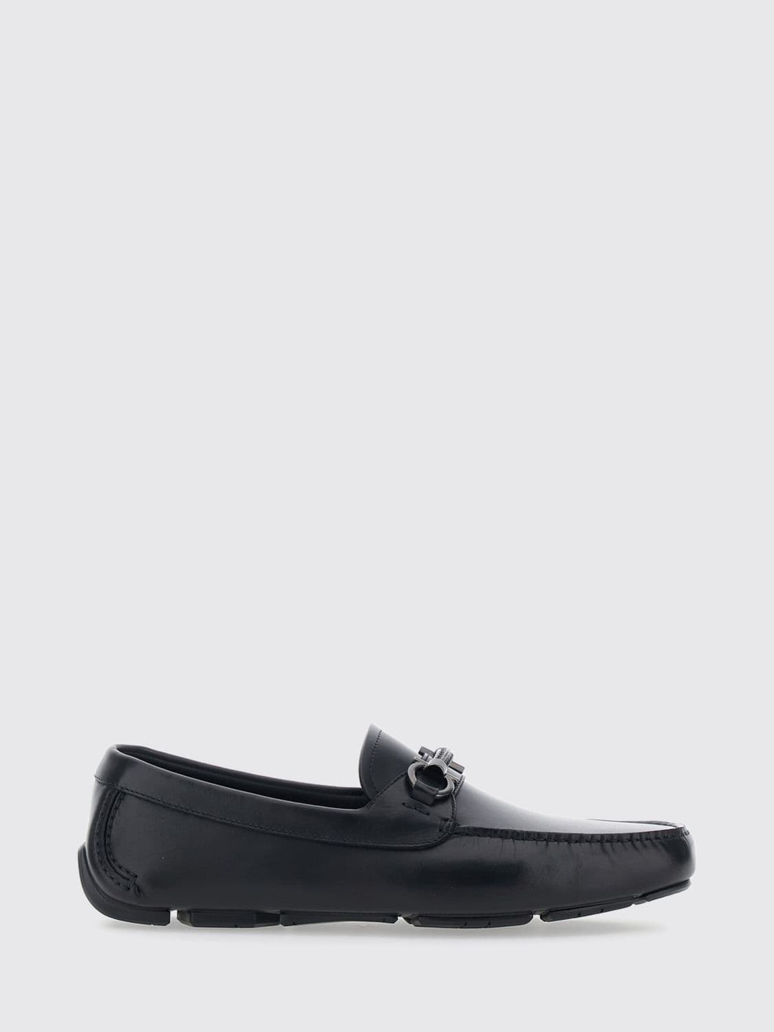 Ferragamo Calfskin Driver Loafers with Metal Gancini Horsebit