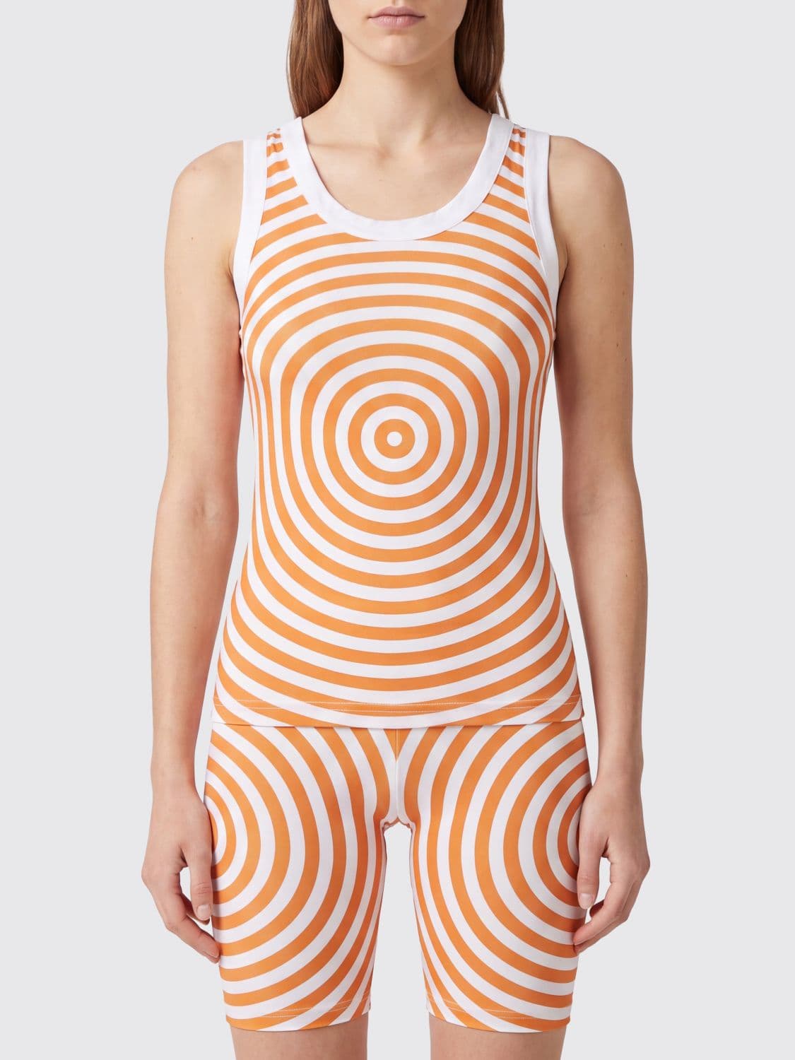 Jean Paul Gaultier The Orange Target Optical-Print Jersey Tank Top