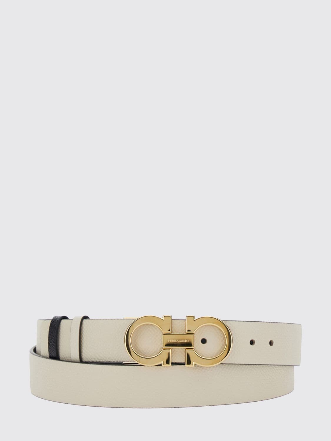 Ferragamo Gancini Buckle Saffiano Leather Belt