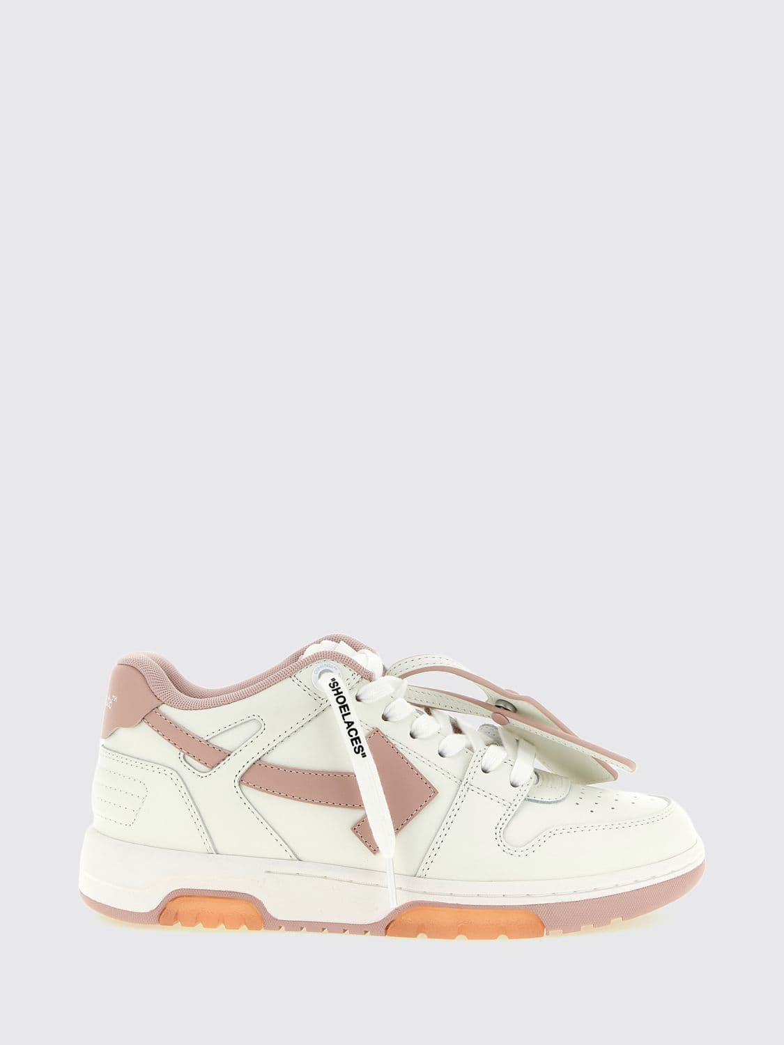 Off-White Out Of Office Low-Top Leather Sneakers with Perforated Toe and Logo