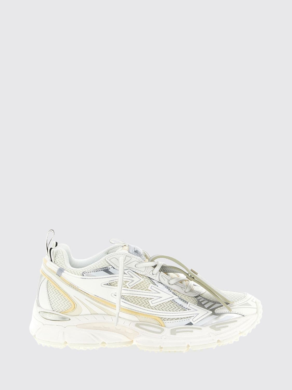 Off-White Be Right Back Low-Top Sneakers in Leather and Mesh with Notched Sole
