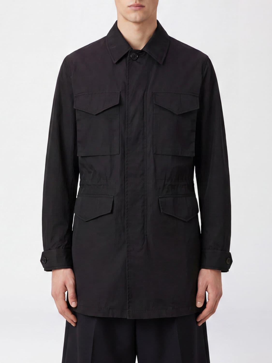Comme Des Garçons Homme Plus Knee-Length Cotton and Linen Utility Parka