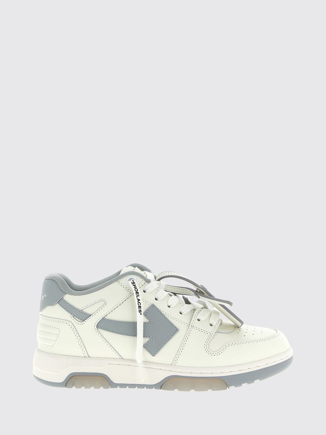 Off-White Out Of Office Low Top Sneakers in Leather and Mesh with Perforated Toe