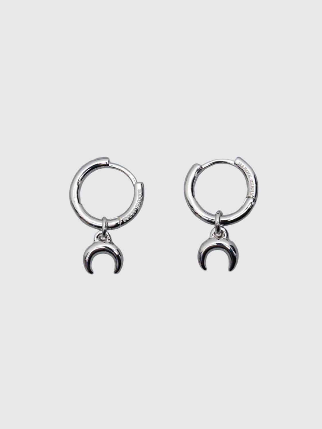 Marine Serre Silver-Plated Brass Crescent Moon Logo Earrings · OS