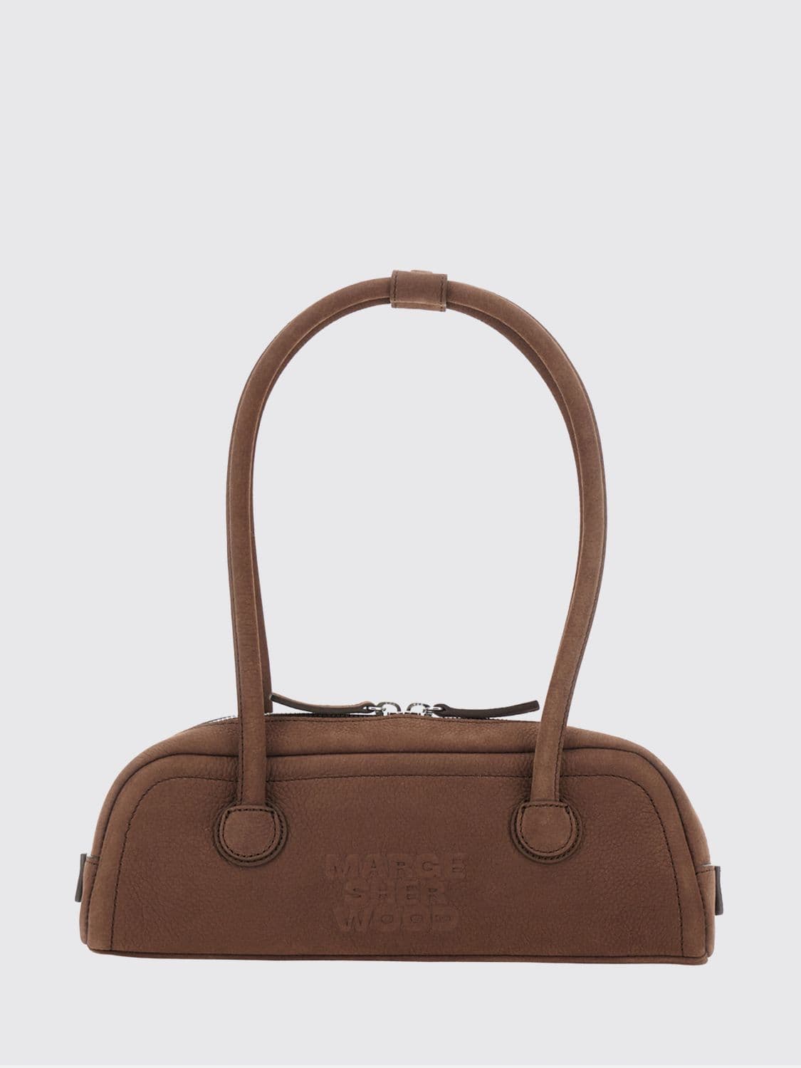 Marge Sherwood Cow Leather Shoulder Bag with a Double Handle and Zip Closure