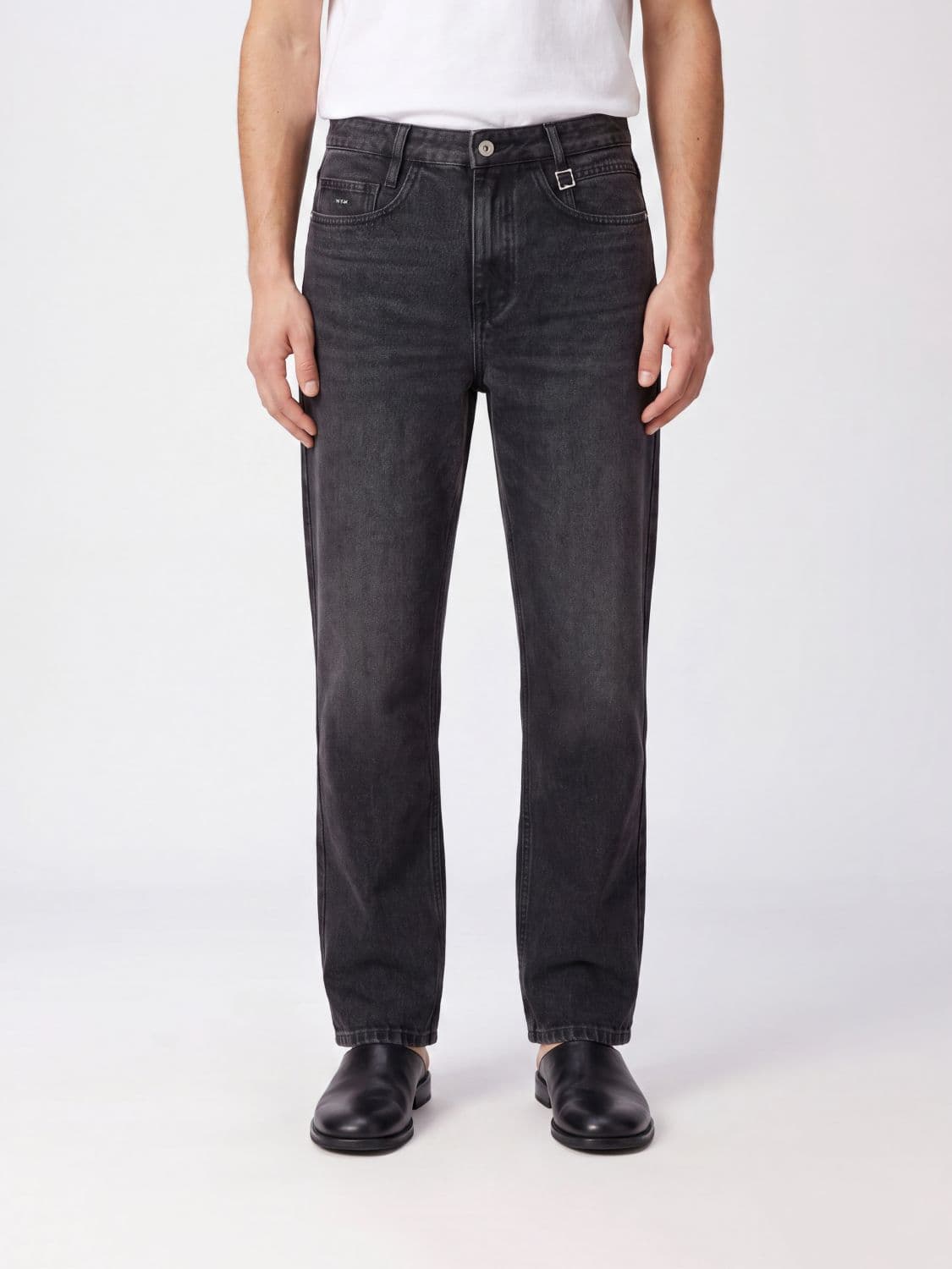 Wooyoungmi Straight-Fit 5-Pocket Jeans in Black Cotton Denim