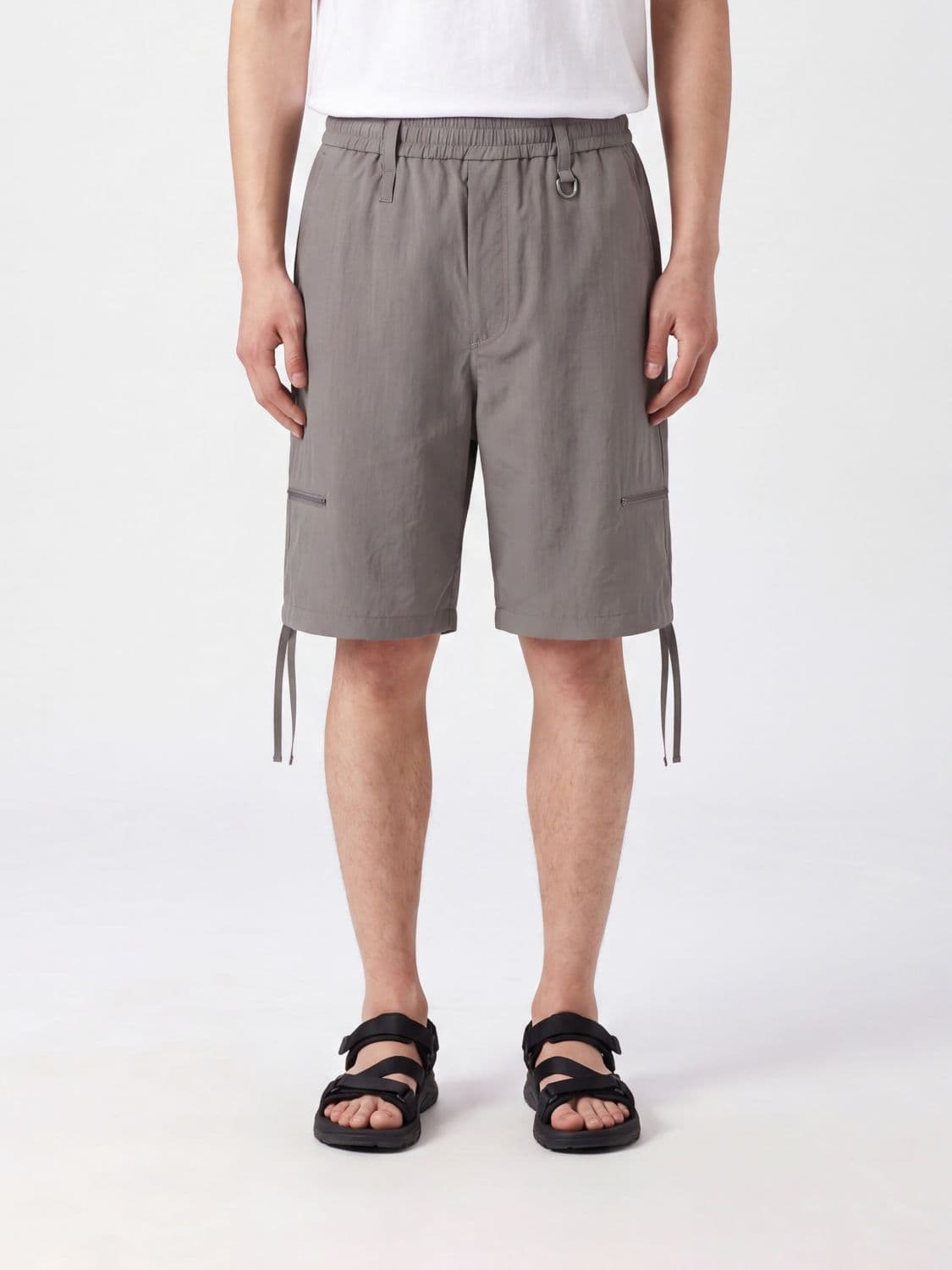 Wooyoungmi Knee-Length Utility Shorts in Technical Fabric with Zip Pockets