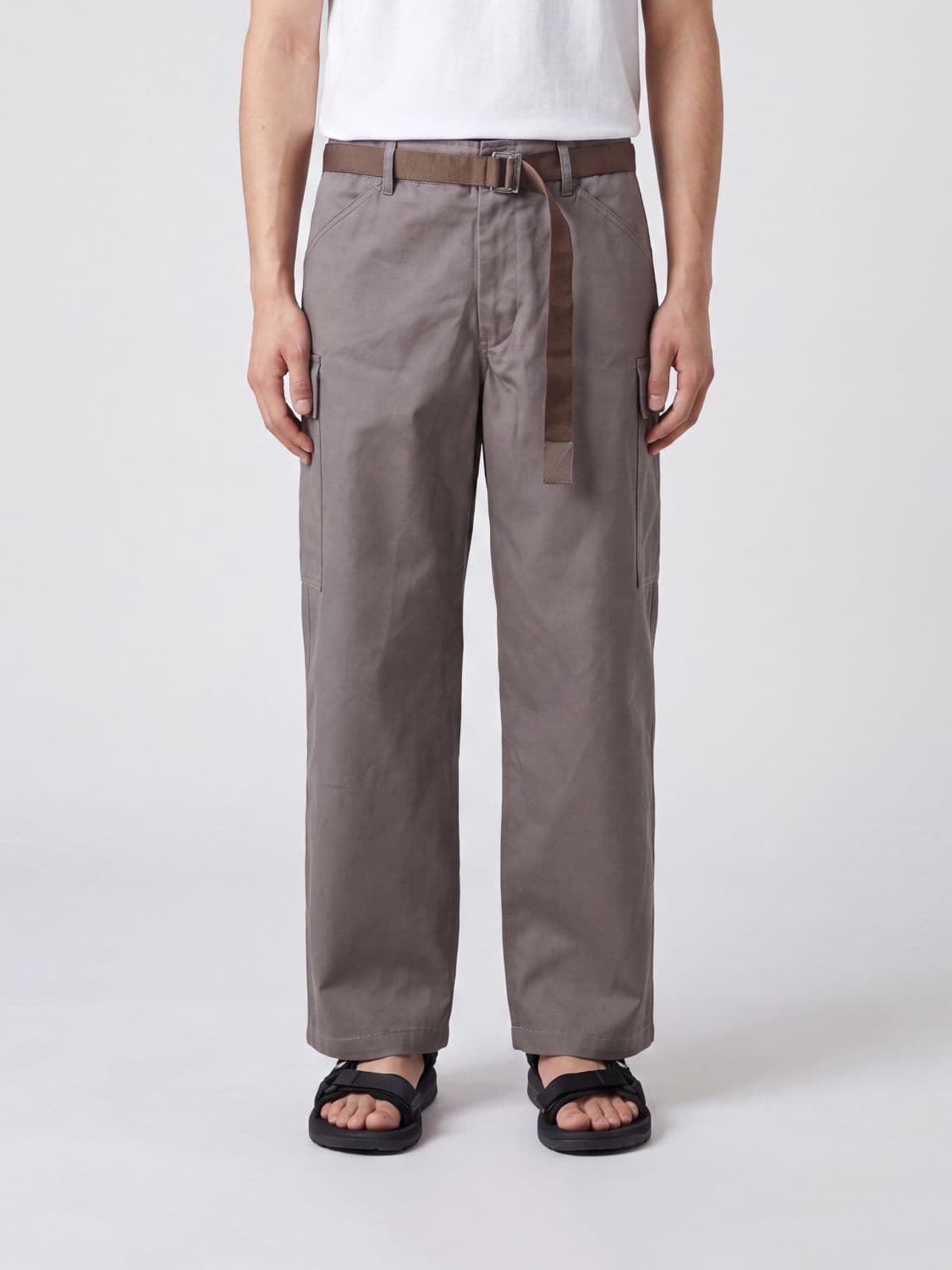 Sacai Straight-Leg Cotton Cargo Trousers with Adjustable Belt