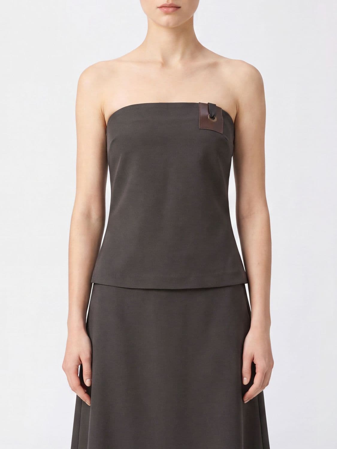 Paloma Wool Off-The-Shoulder Wool Blend Bandeau Top with Straight Neckline