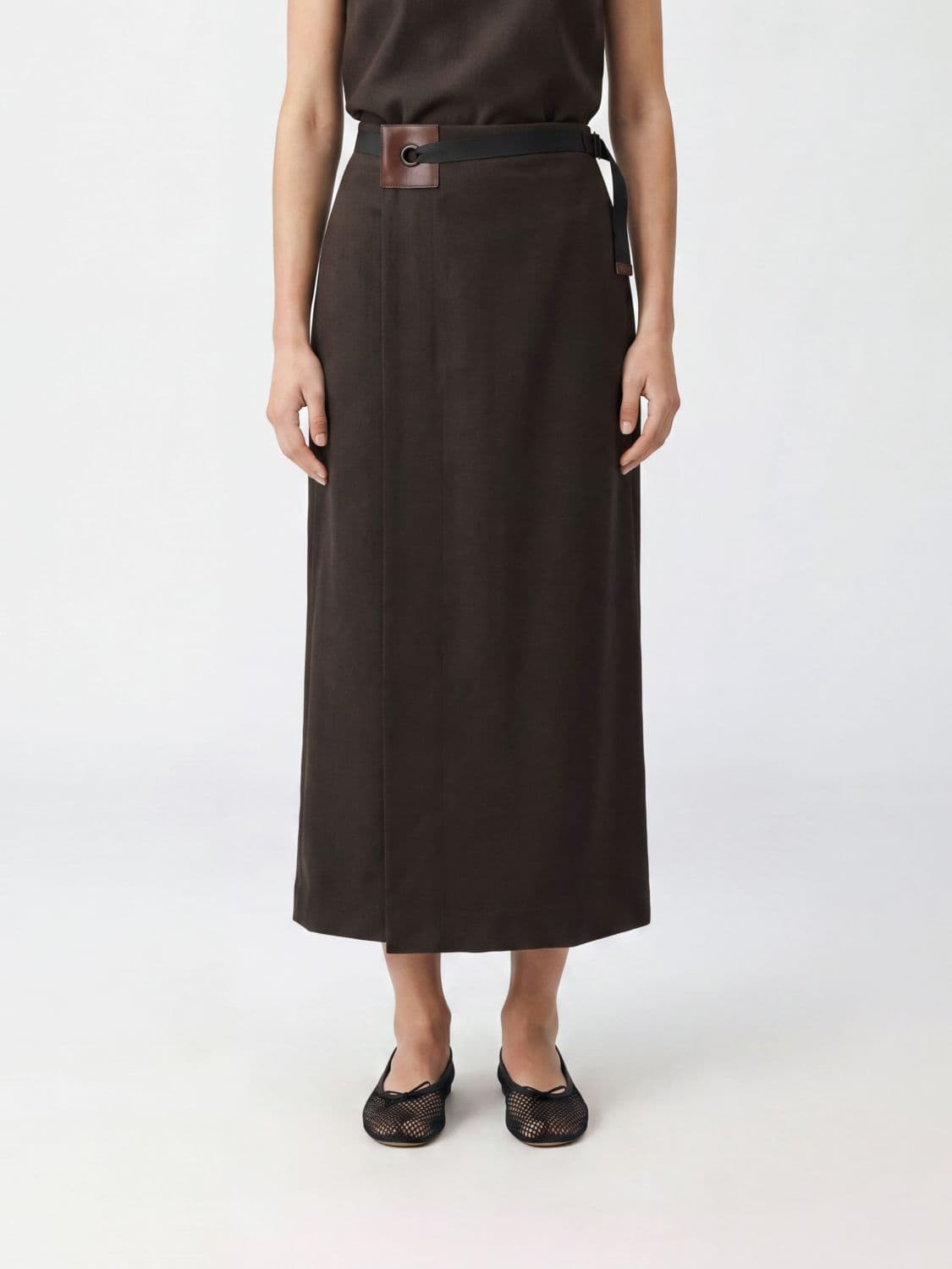 Paloma Wool High-Waisted Wool Blend Midi Wrap Skirt