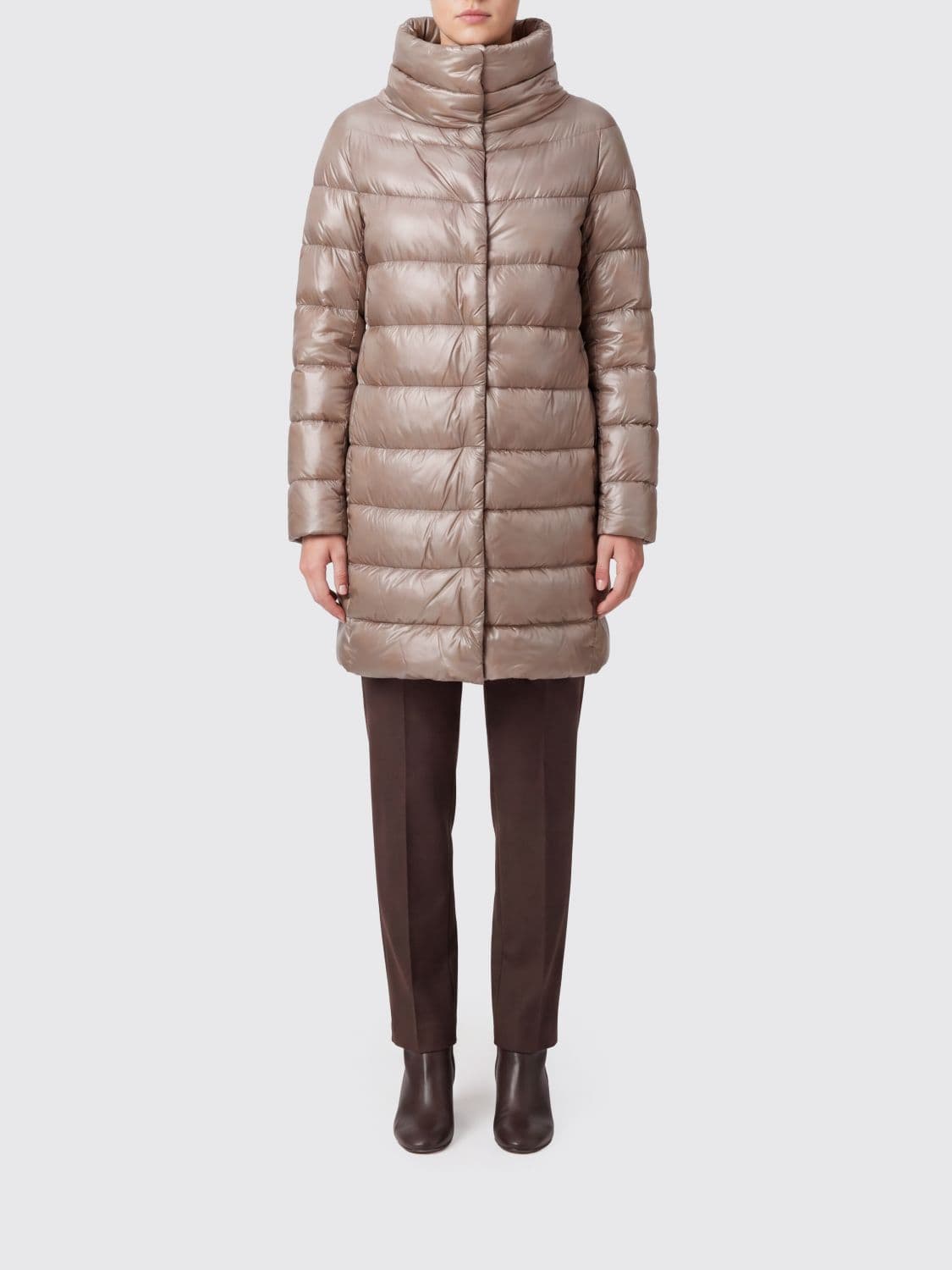 Herno Dora Long Water-Repellent Ultralight Nylon Down Coat