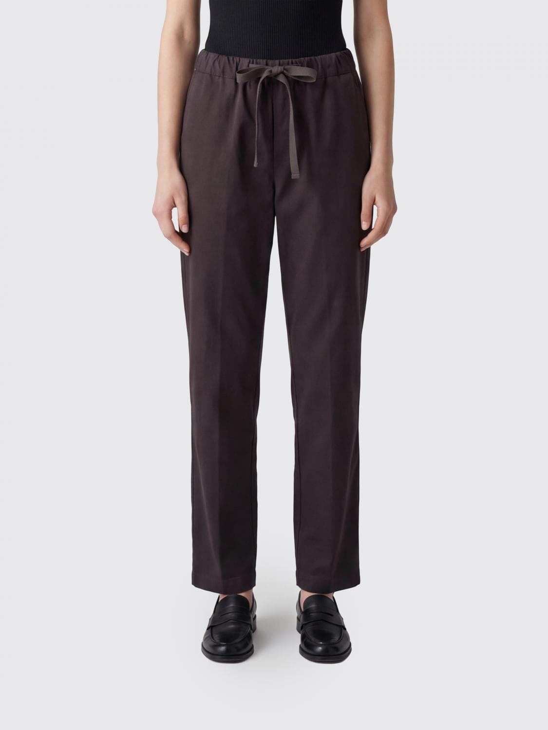 Semicouture Mid-Rise Slim Fit Cotton Trousers with Drawstring · 38
