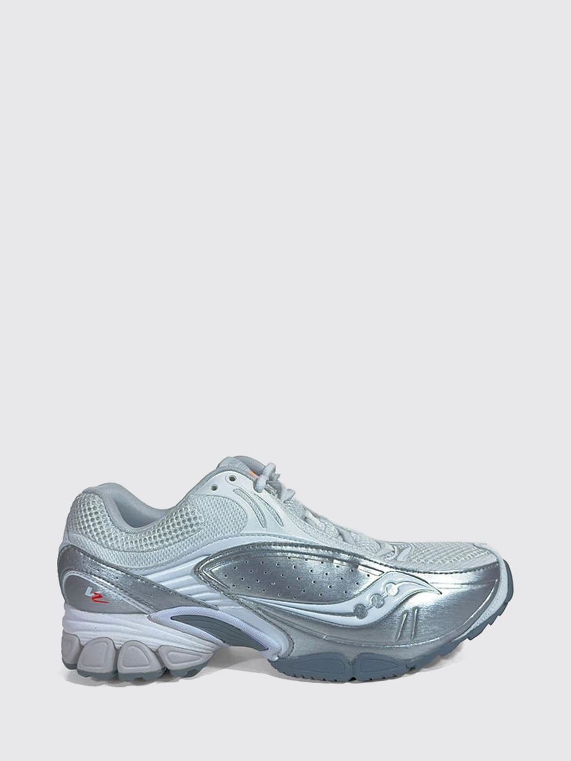 Saucony ProGrid V2 Low-Top Sneakers in Silver-Tone Mesh and Fabric