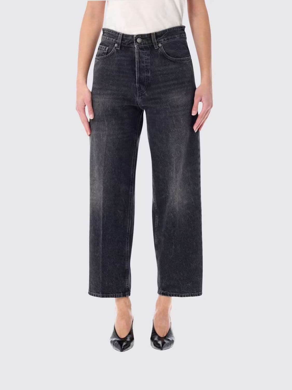 Haikure Betty Mid-Rise Straight Leg Cropped Jeans in Denim